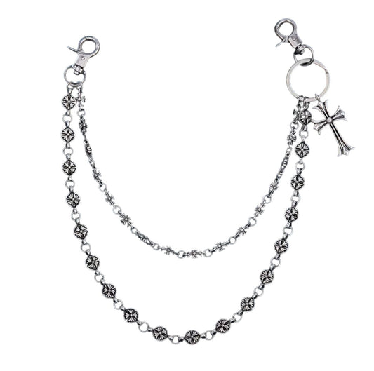 Crosses silver wallet chain