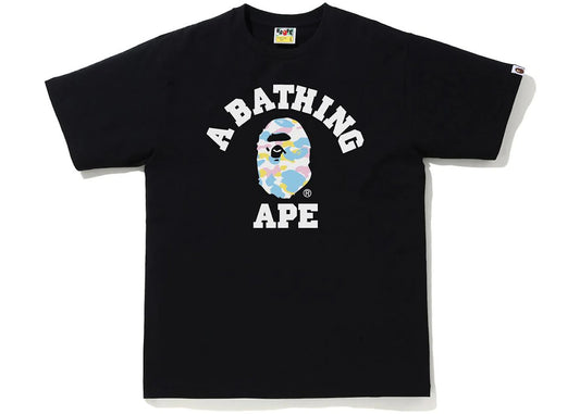 BAPE New Multi Camo College Tee Black - new with tags