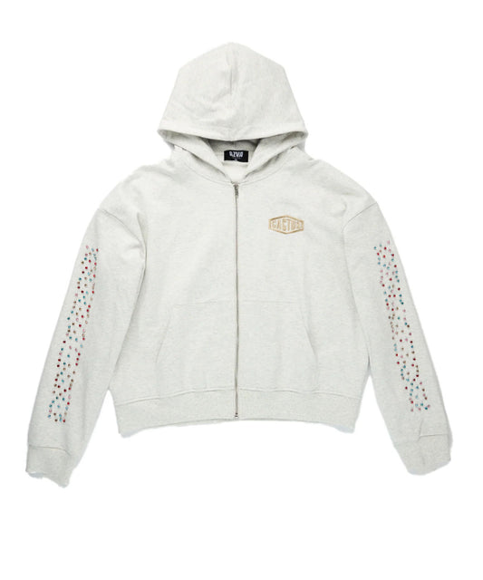 AZVA Grey Crystal Cactus Zip Up Hoodie