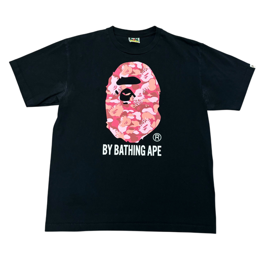 Bape Pink Flame Camo Tee Black - Used/Worn