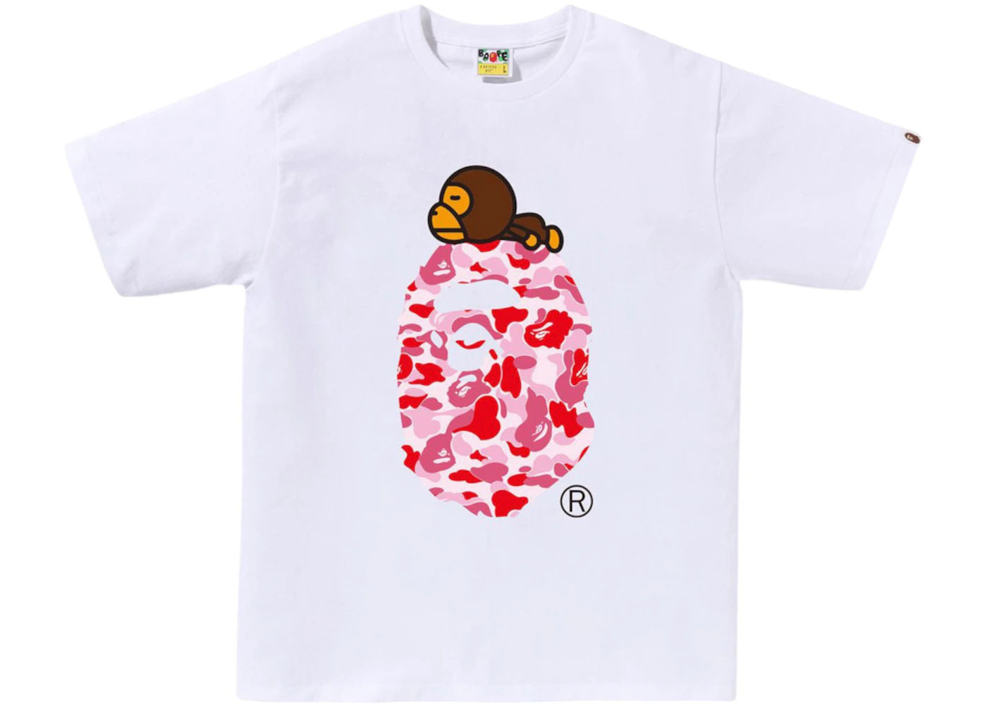 BAPE ABC Camo Milo On Big Ape Tee (SS25) White/Pink