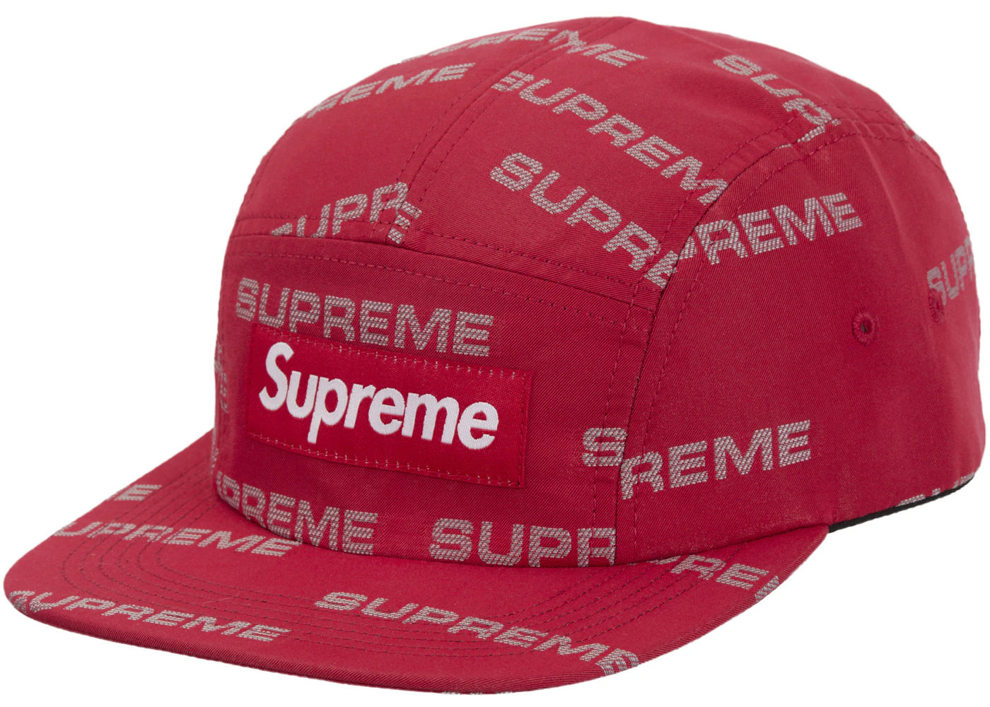 Supreme Reflective Jacquard Camp Cap Red