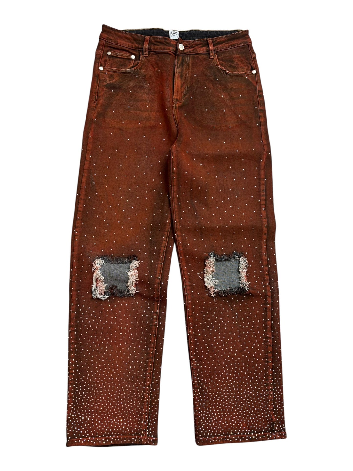 Project Capri Red Rhinestone Denim Jeans