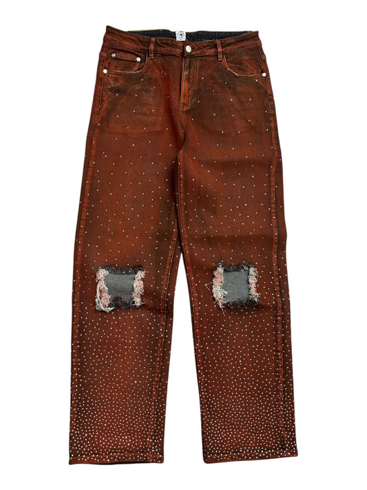 Project Capri Red Rhinestone Denim Jeans