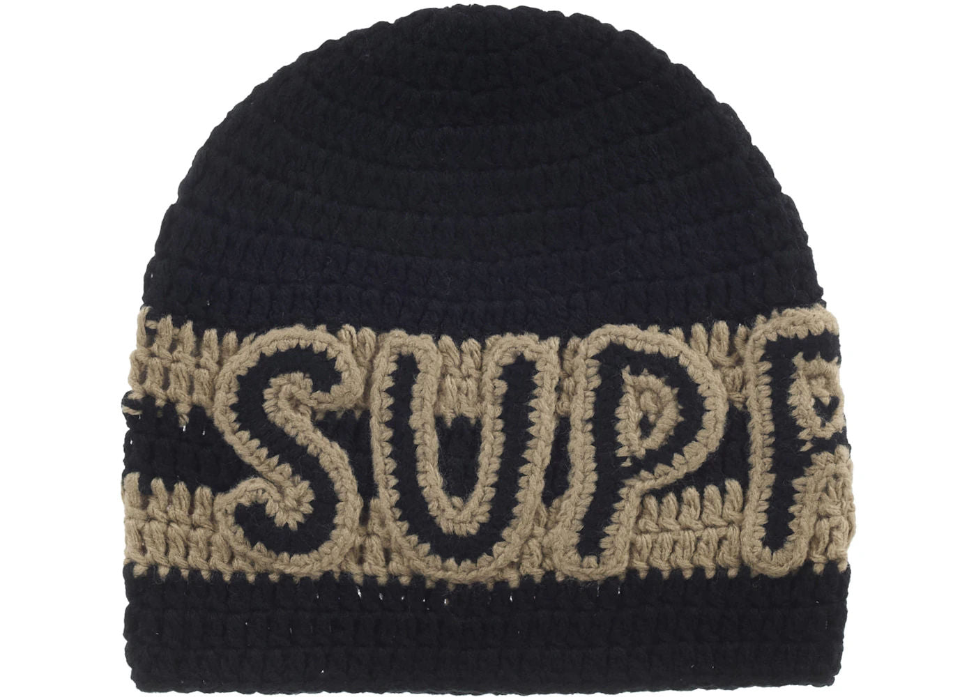 Supreme Crochet Logo Beanie Black
