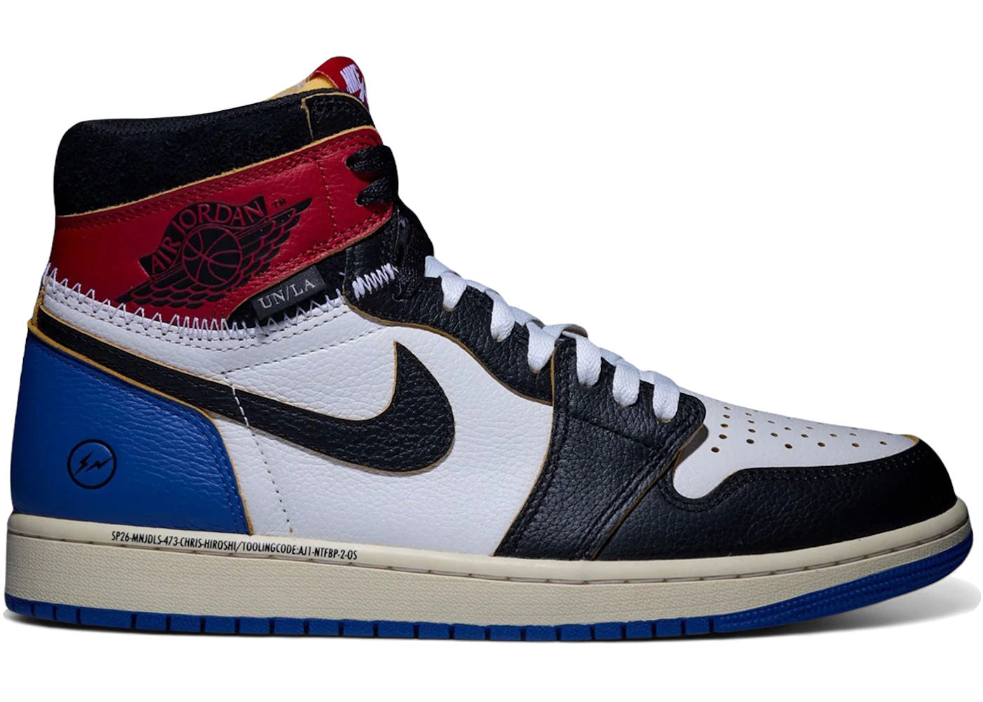 Jordan 1 Retro High OG SP Fragment x Union LA Varsity Red Sport Royal