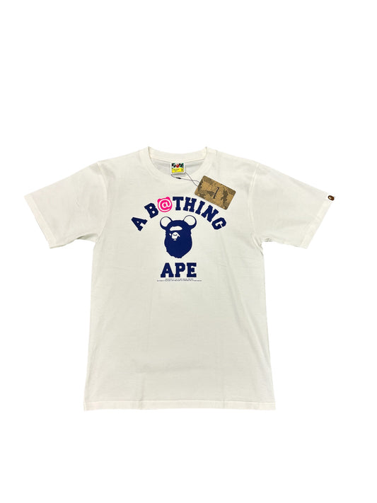 Bape x medicom toy bear college white Tee