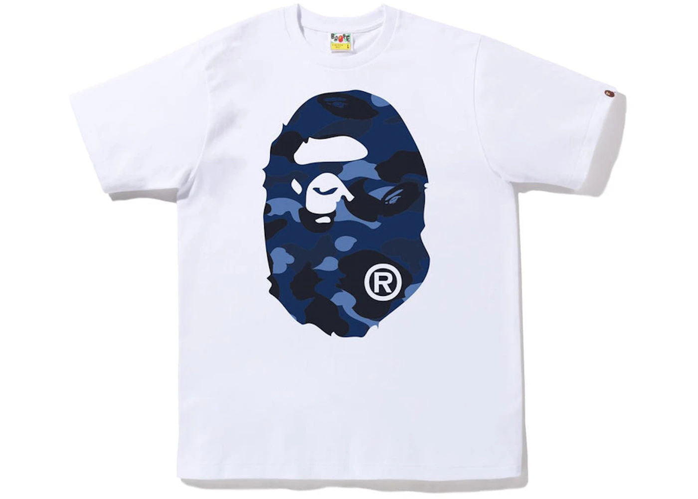 BAPE Color Camo Big Ape Head Tee White Blue