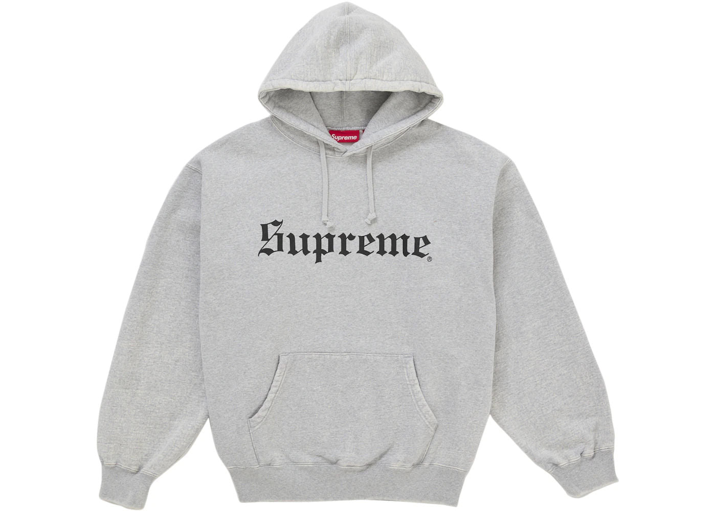Supreme Washed Old English Hooded Sweatshirt Heather Grey