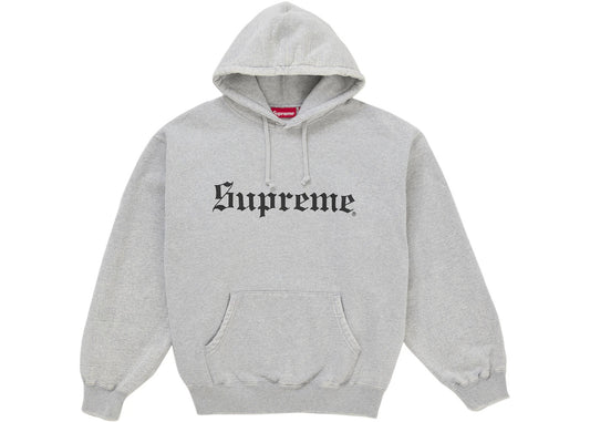 Supreme Washed Old English Hooded Sweatshirt Heather Grey