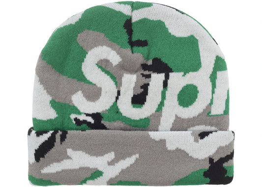 Supreme Camo Big Logo Beanie Green Camo