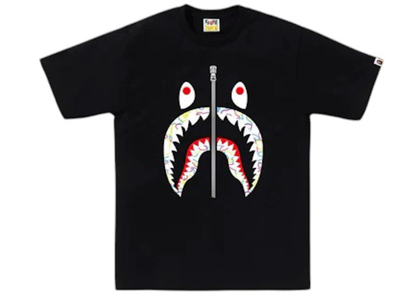 BAPE Neon Camo Shark Tee Black - new with tags