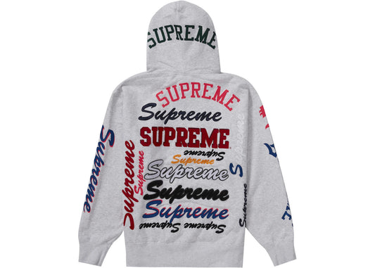 Supreme Multi Logo Hooded Sweatshirt Ash Grey