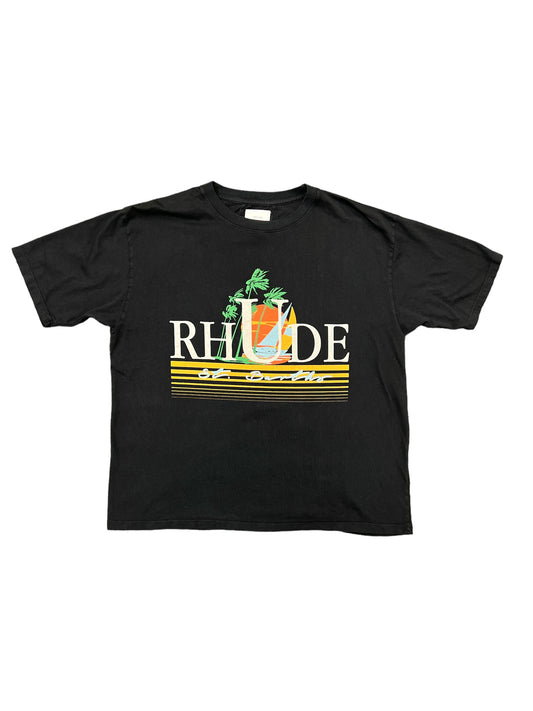 Rhude tropics black tee