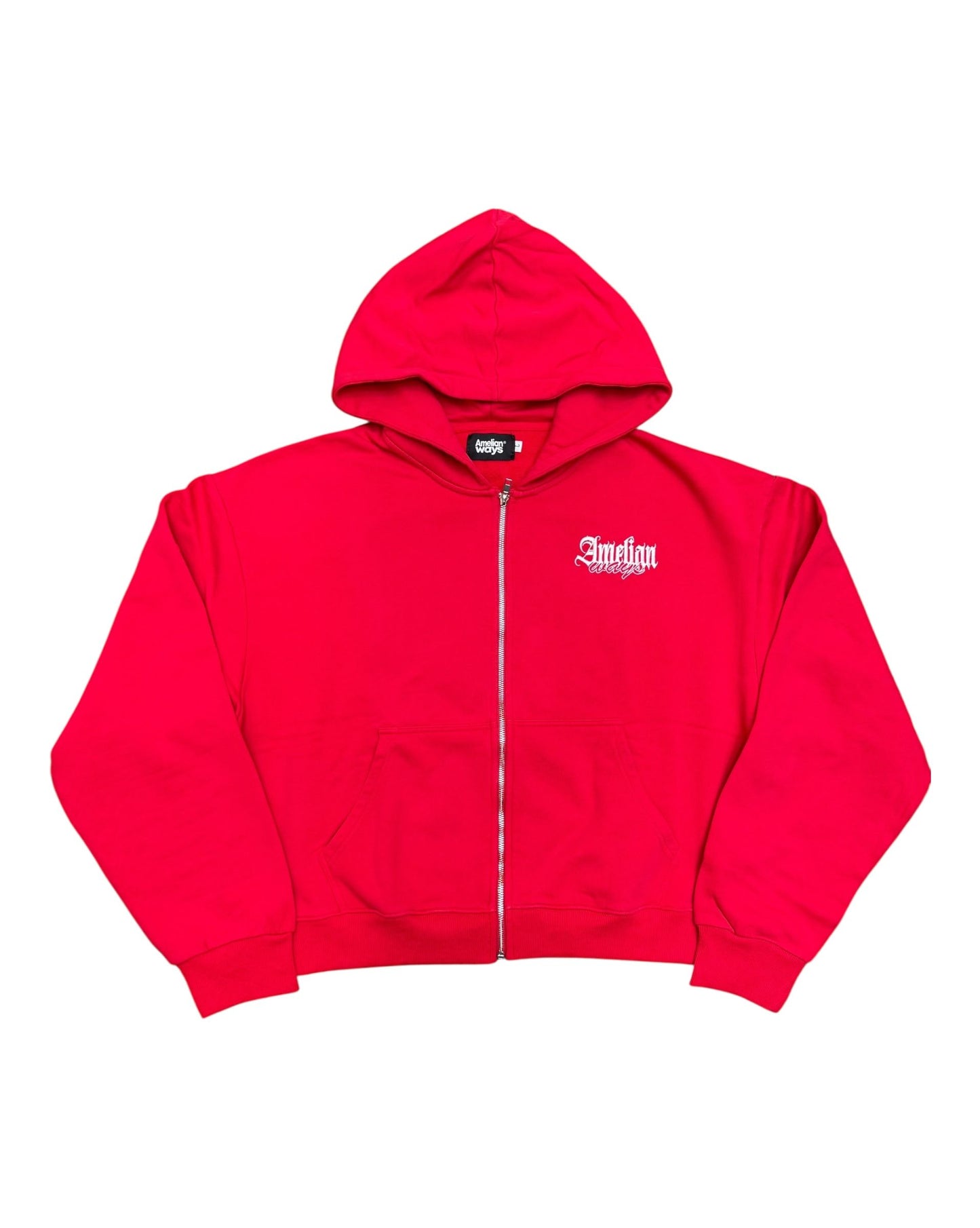 Amelian Ways Red Sweatsuit Set Zip Up Hoodie