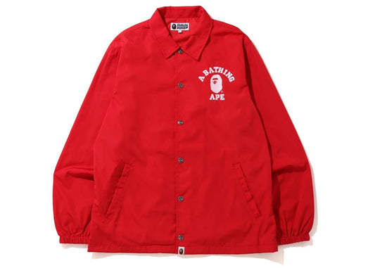 BAPE College Coach Jacket Red