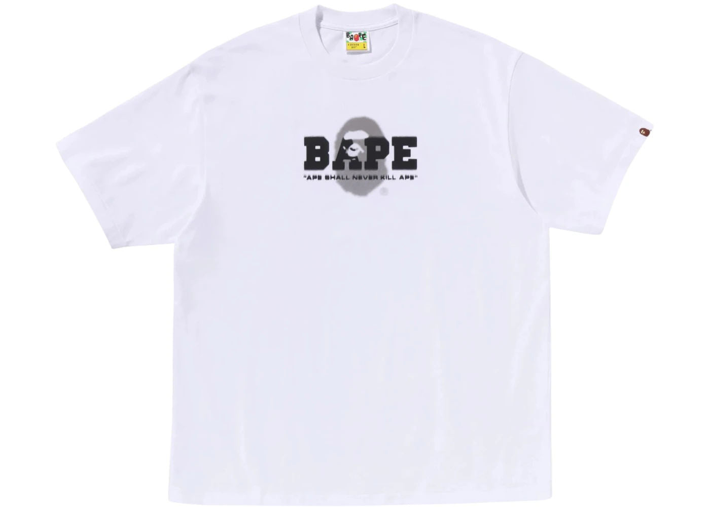BAPE Graffiti Logo Relaxed Fit Tee White