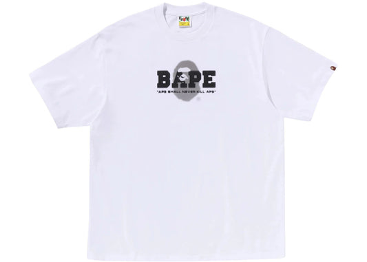 BAPE Graffiti Logo Relaxed Fit Tee White