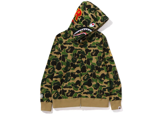 BAPE ABC Camo Shark PONR Full Zip Hoodie Green - new with tags