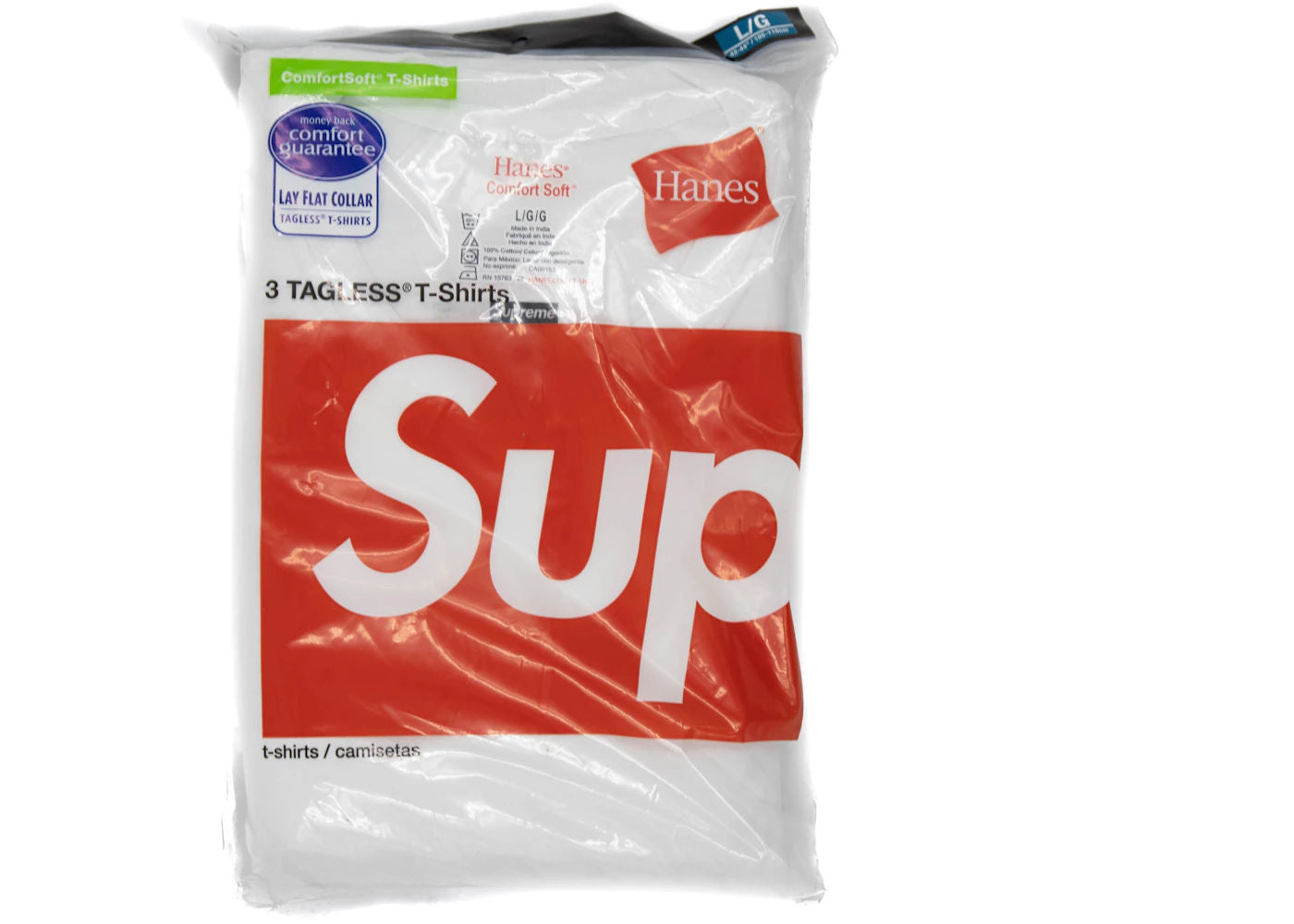 Supreme Hanes Tagless Tees (3 Pack) White - new with tags