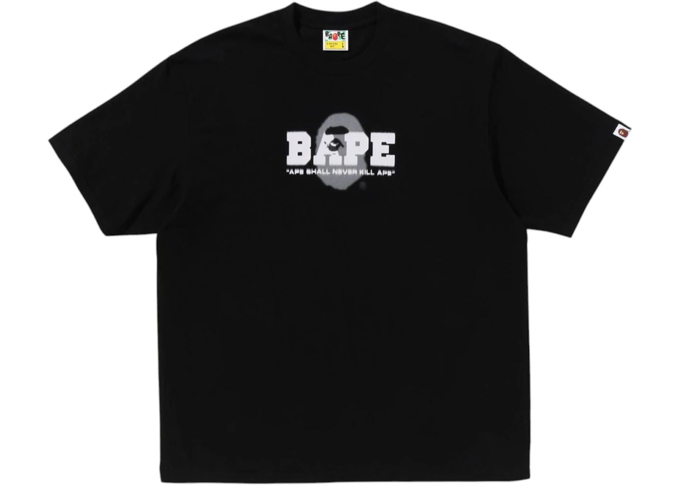 BAPE Graffiti Logo Relaxed Fit Tee Black - new with tags
