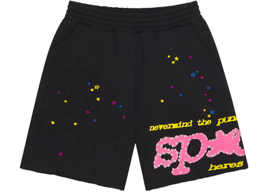 Sp5der Punk V2 Sweatshort Black - new with tags