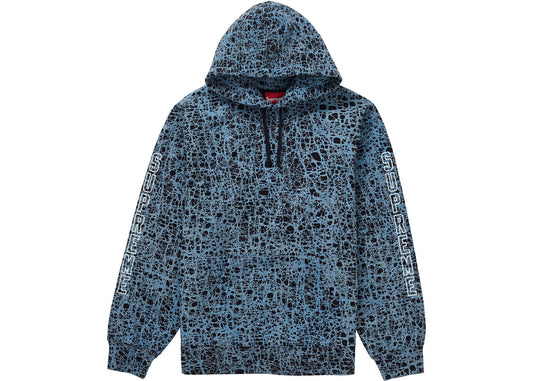 Supreme Marble Hooded Sweatshirt Blue - Like New