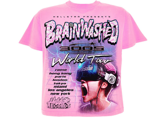 Hellstar Brainwashed World Tour T-Shirt Pink - Used/Worn