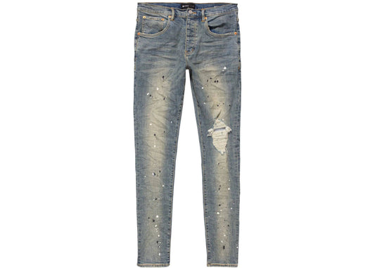 Purple Brand Purple Brand Mid Rise Destroy Paint Jeans Blue - Used/Worn