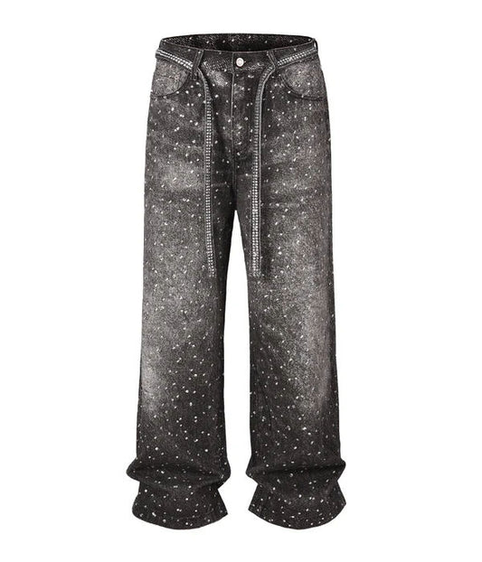undevloped noir rhine stone denim