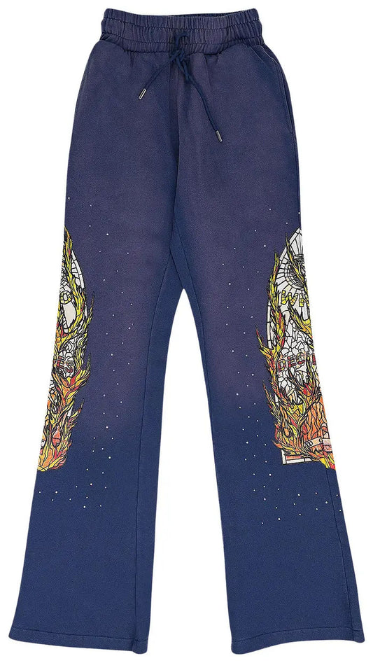 Who Decides War Blue Flame Glass Swetapants