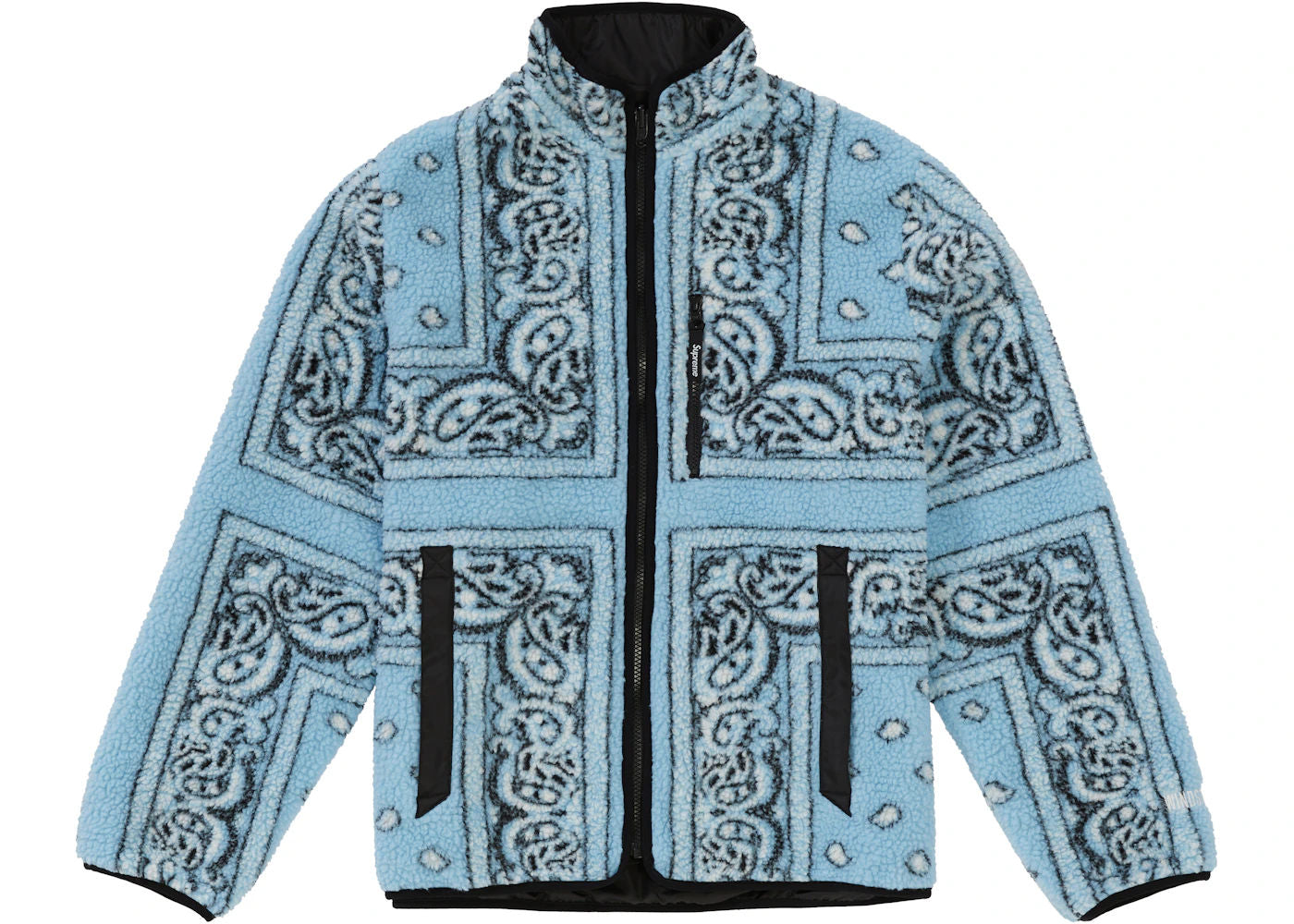 Supreme Reversible Bandana Fleece Jacket Light Blue - Used/Worn