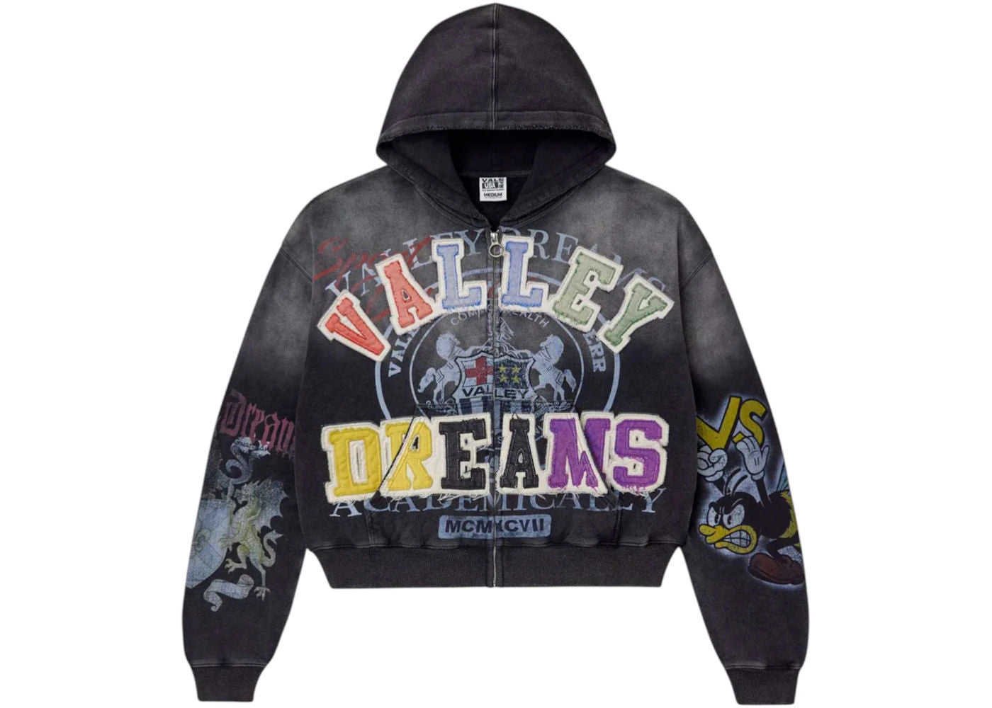 Vale Forever Blasted Zip Up Hoodie Black