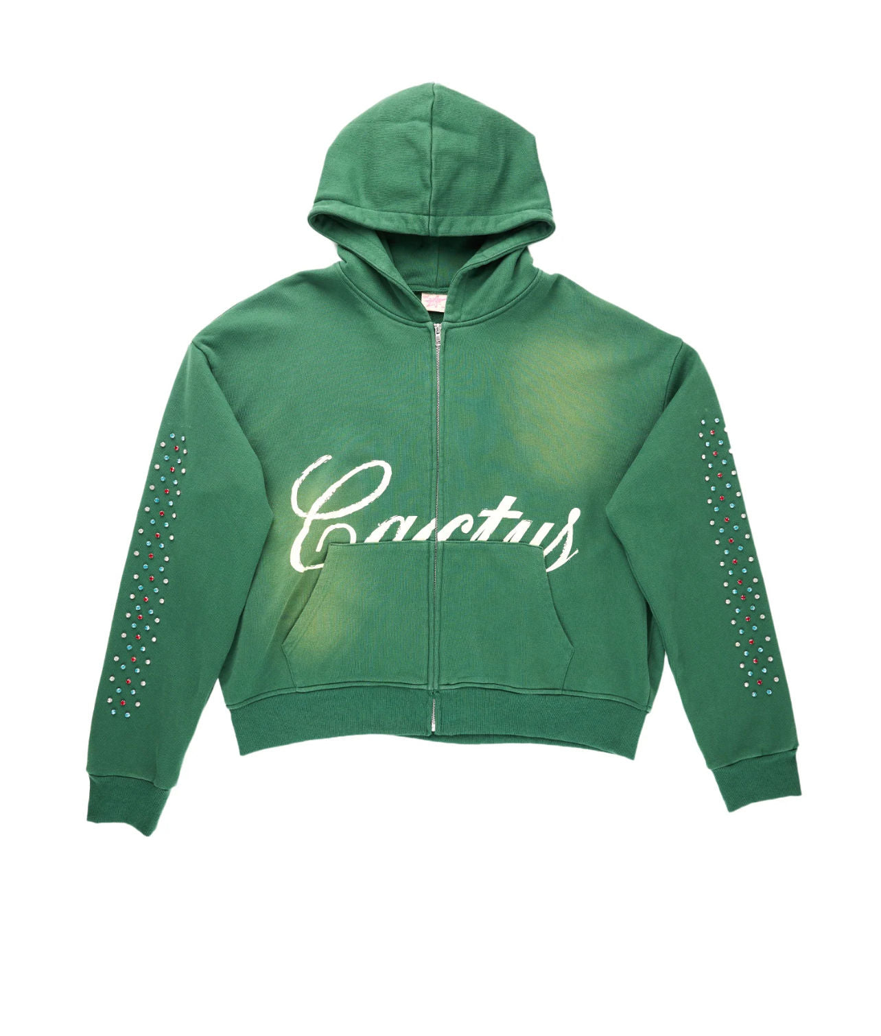 AZVA Green Hidden Crystal Zip Up