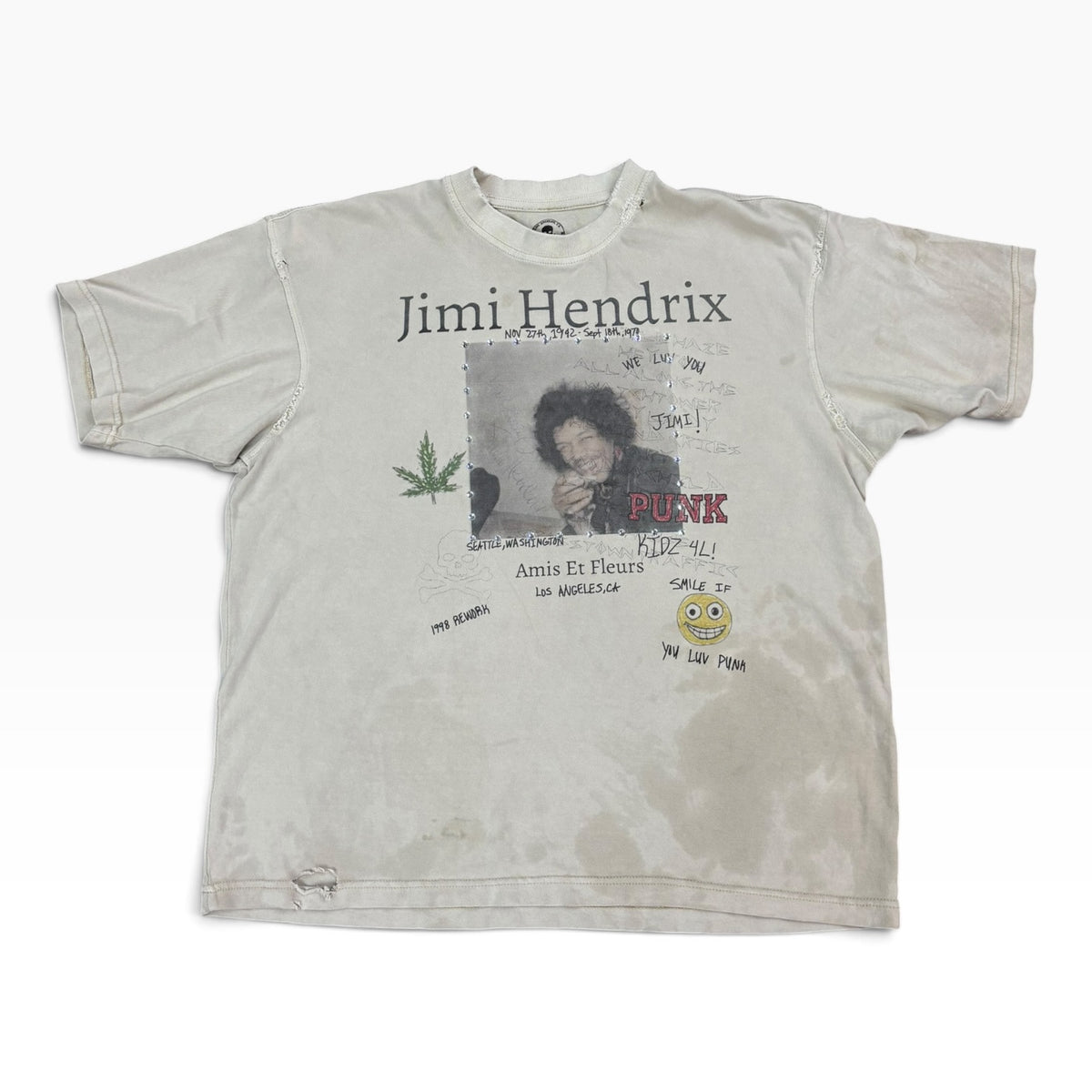Amis Et Fleurs Jimi Hendrix tee