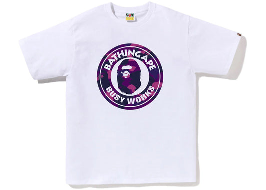BAPE Color Camo Busy Works Tee (SS23) White Purple