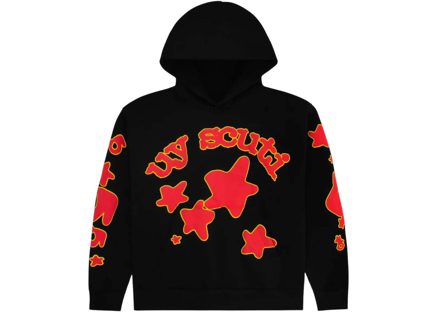 Sp5der x UY SCUTI Hoodie Black/Red - Used/Worn
