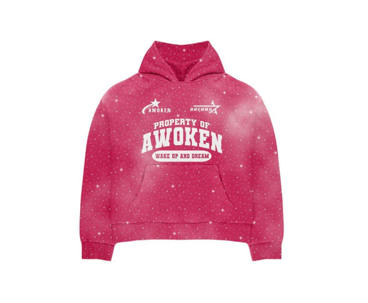 Awoken Dreams Pink Rhinestone Hoodie