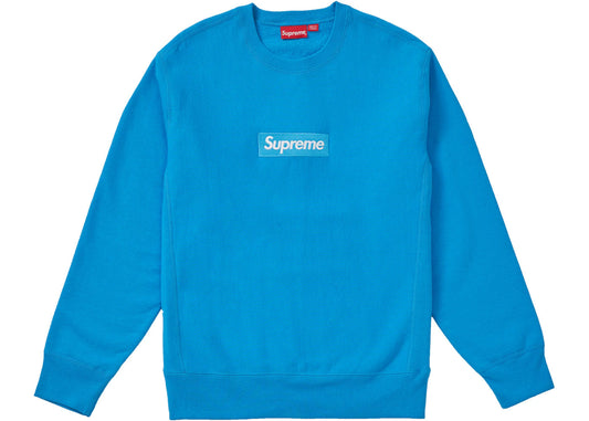 Supreme Box Logo Crewneck (FW18) Bright Royal - Used/Worn