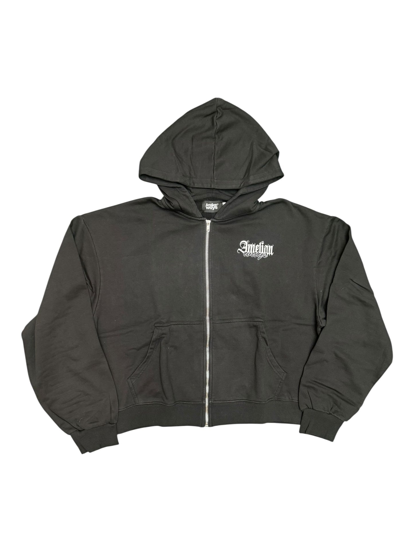 Amelian Ways Black Sweatsuit Zip Up Hoodie