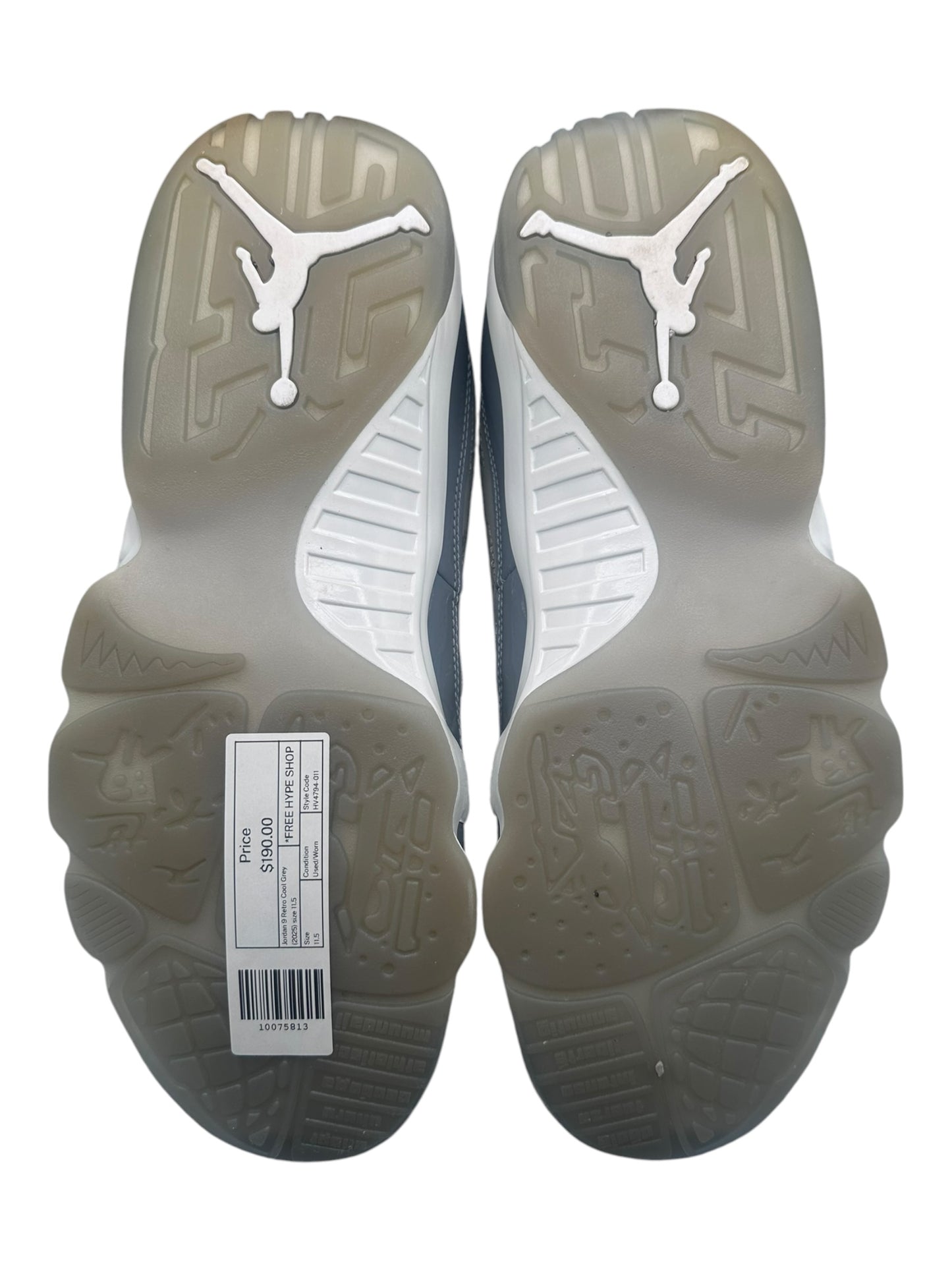Jordan 9 Retro Cool Grey (2025) size 11.5 - Used/Worn