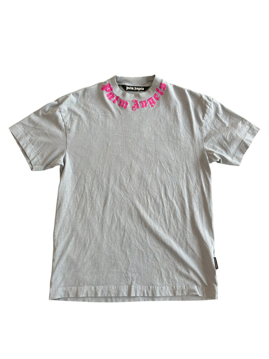 Palm Angels Crewneck T shirt With Logo Print - Used/Worn
