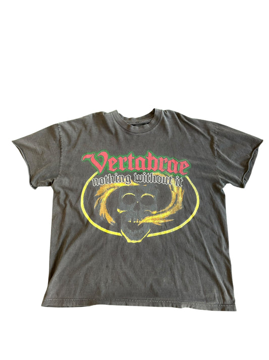 Vertabrae Skull Flame Tee - Used/Worn