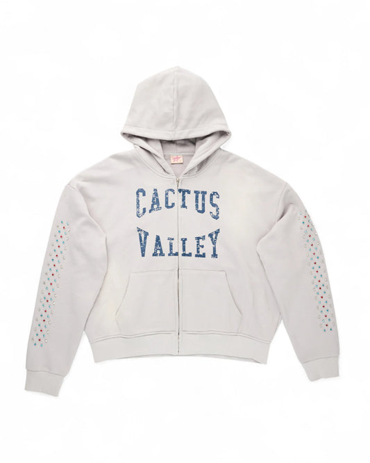 AZVA Bone Crystal Valley Zip Hoodie