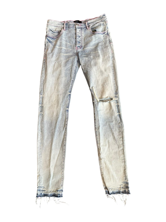 Purple Brand White Neon Stitch Pink Blue Jeans - Used/Worn
