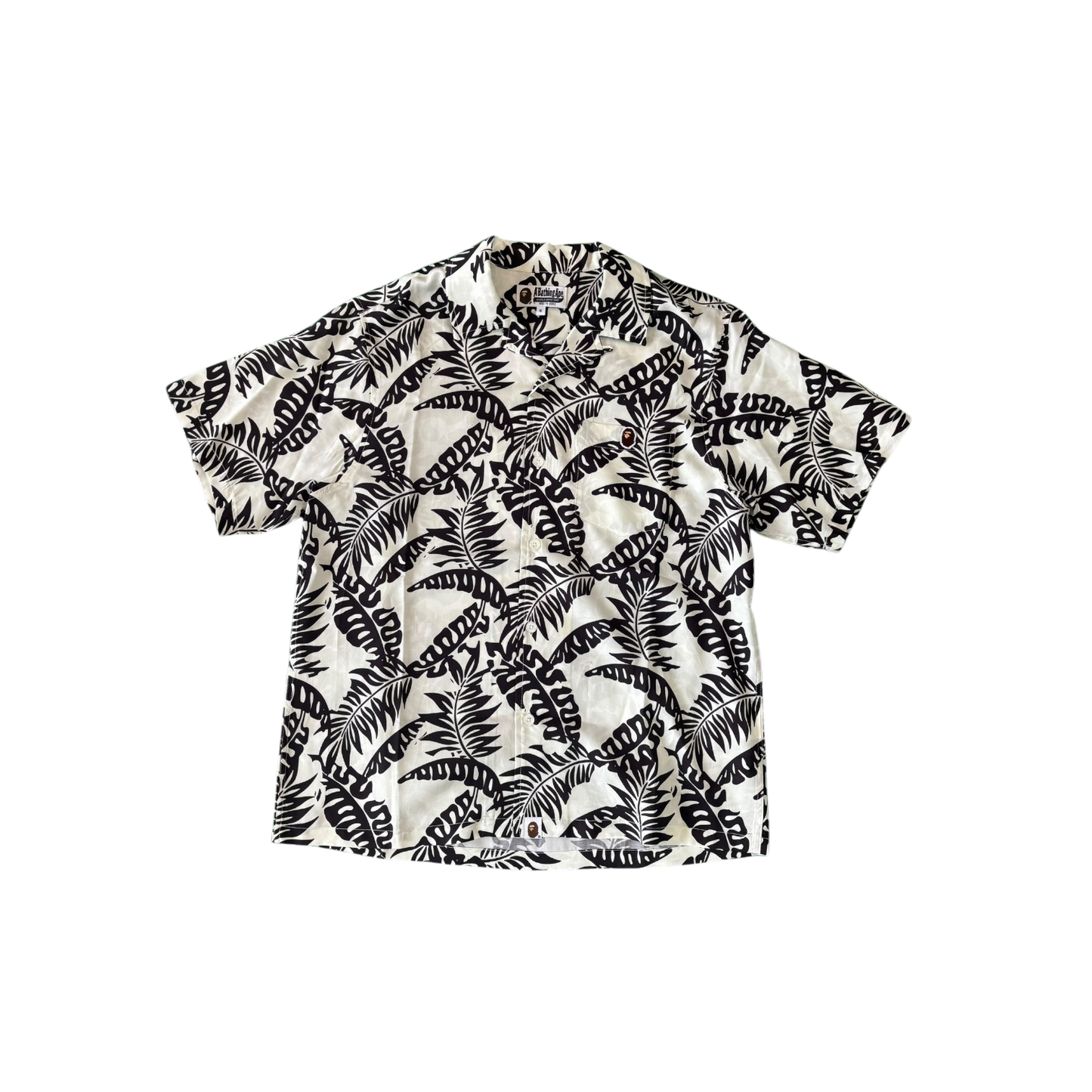 Bape Open Collar Palm Tree Button Up