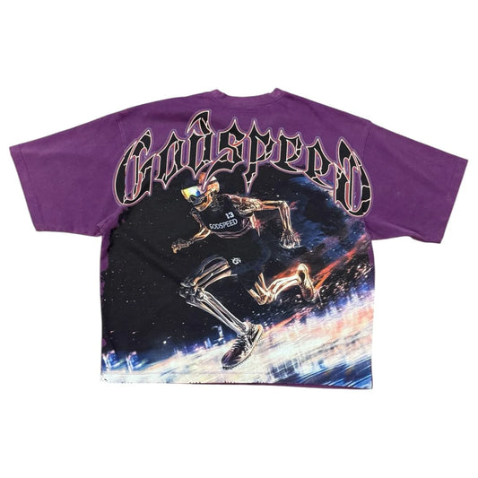godspeed run club t-shirt purple