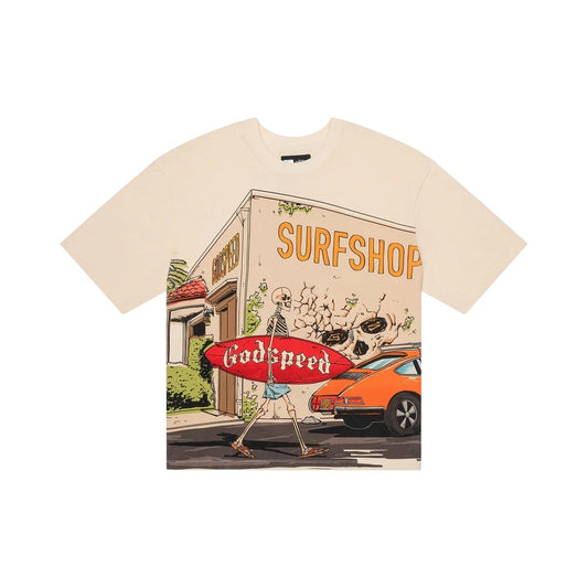 Godspeed Cream Surf Shop Tee - Like New