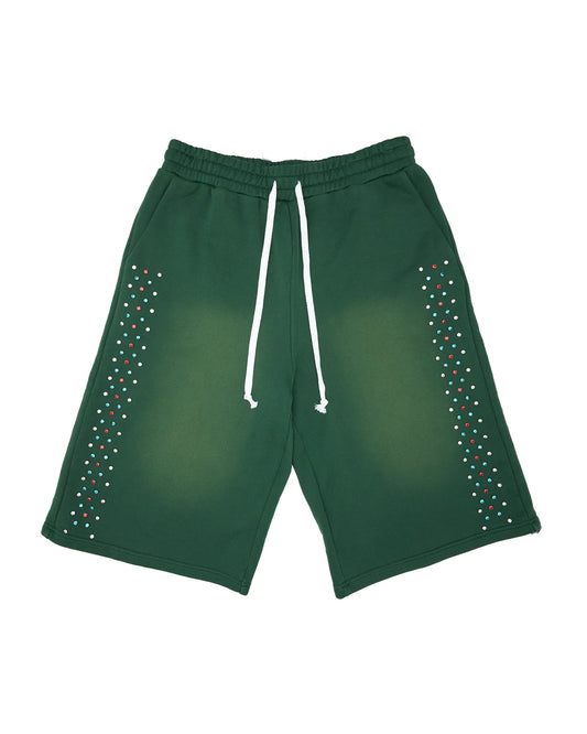 AZVA Green Hidden Crystal Sweats Shorts - new with tags