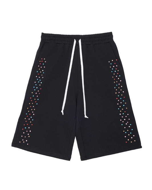 AZVA Crystal Cactus Sweat Shorts Black - new with tags